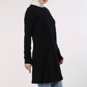 Black tunic long sleeve lightweight top (6), S